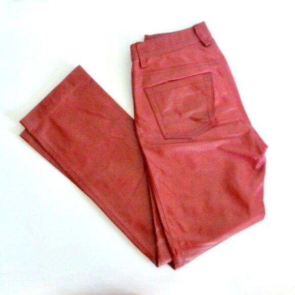 Vintage Gap Red Bootcut Genuine Leather Pants Size 2  Holiday Party Fashion - Picture 10 of 10